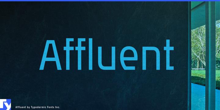 Affluent typeface specimen
