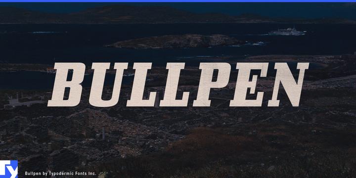 Bullpen typeface specimen