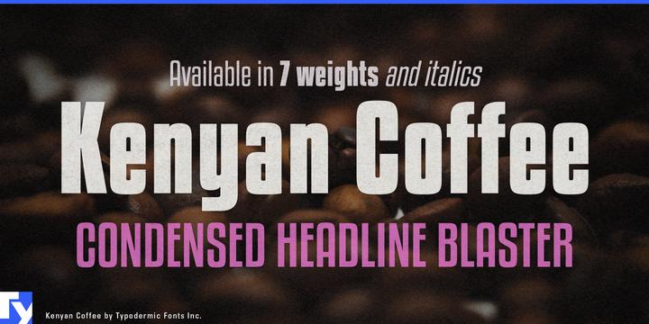 Kenyan Coffee typeface specimen