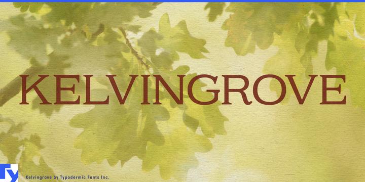 Kelvingrove typeface specimen